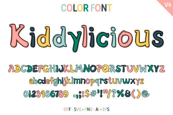 Kiddylicious V4: A Playful Typeface for Digital Designs